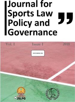 Journal for Sports Law Policy and Governance - Hidayatullah National Law University