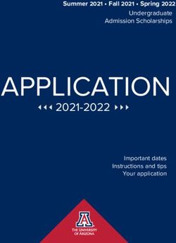 APPLICATION 2021-2022 - Summer 2021 Fall 2021 Spring 2022 Undergraduate Admission Scholarships