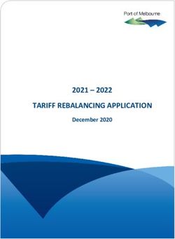 TARIFF REBALANCING APPLICATION 2021 - 2022 December 2020 - Essential Services ...