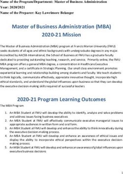 Master of Business Administration (MBA) 2020-21 Mission