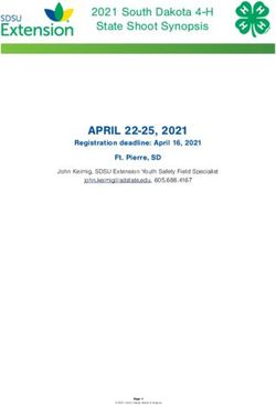 2021 South Dakota 4-H State Shoot Synopsis - APRIL 22-25, 2021 Registration deadline: April 16, 2021