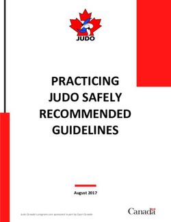 PRACTICING JUDO SAFELY RECOMMENDED GUIDELINES - August 2017