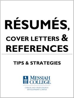 R&Eacute;SUM&Eacute;S, REFERENCES COVER LETTERS & - TIPS & STRATEGIES - Messiah College
