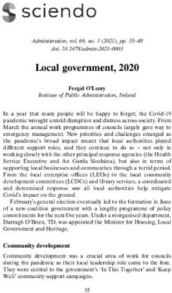 Local government, 2020 - Sciendo