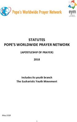 STATUTES POPE'S WORLDWIDE PRAYER NETWORK - (APOSTLESHIP OF PRAYER) 2018 Includes its youth branch The Eucharistic Youth Movement