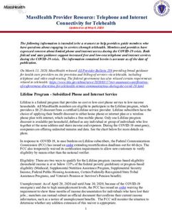 MassHealth Provider Resource: Telephone and Internet Connectivity for Telehealth