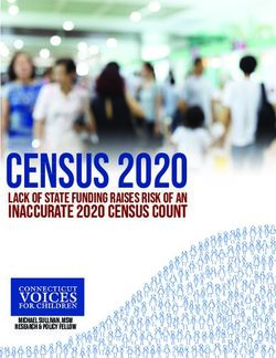 CENSUS 2020 INACCURATE 2020 CENSUS COUNT - LACK OF STATE FUNDING RAISES RISK OF AN - Connecticut Voices for Children