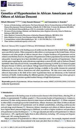Genetics of Hypertension in African Americans and Others of African Descent - MDPI