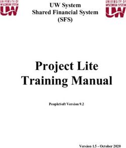 Project Lite Training Manual - (SFS) UW System Shared Financial System - PeopleSoft Version 9.2 - University of Wisconsin System