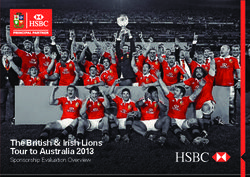 The British & Irish Lions Tour to Australia 2013 - Sponsorship Evaluation Overview