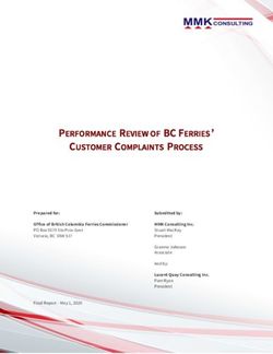 PERFORMANCE REVIEW OF BC FERRIES' CUSTOMER COMPLAINTS PROCESS