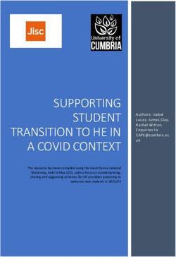 SUPPORTING STUDENT TRANSITION TO HE IN A COVID CONTEXT