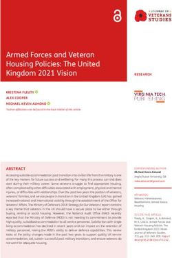 Armed Forces and Veteran Housing Policies: The United Kingdom 2021 Vision
