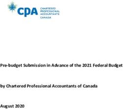 Pre-budget Submission in Advance of the 2021 Federal Budget by Chartered Professional Accountants of Canada August 2020