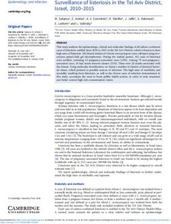 Surveillance of listeriosis in the Tel Aviv District, Israel, 2010-2015