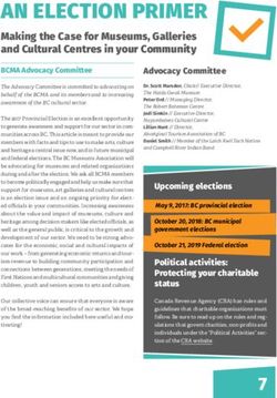 AN ELECTION PRIMER Making the Case for Museums, Galleries and Cultural Centres in your Community - BC Museums Association
