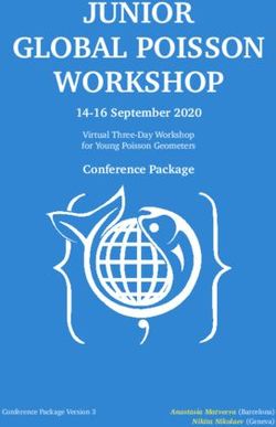 JUNIOR GLOBAL POISSON WORKSHOP - 14-16 September 2020 Conference Package Virtual Three-Day Workshop for Young Poisson Geometers ...