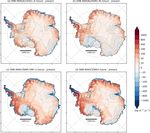 Diverging future surface mass balance between the Antarctic ice shelves and grounded ice sheet
