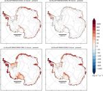 Diverging future surface mass balance between the Antarctic ice shelves and grounded ice sheet