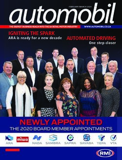 NEWLY APPOINTED - IGNITING THE SPARK ARA is ready for a new decade AUTOMATED DRIVING One step closer - RMI