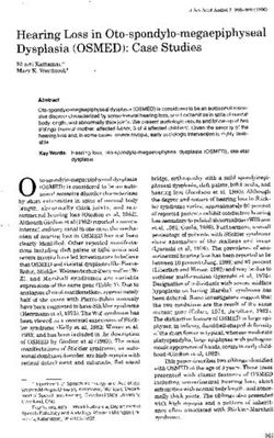 Hearing Loss in Oto-spondylo-megaepiphyseal Dysplasia (OSMED): Case Studies