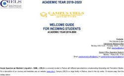ACADEMIC YEAR 2019-2020 - WELCOME GUIDE FOR INCOMING STUDENTS - Relint UVa
