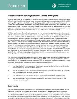Focus on Variability of the Earth system over the last 8000 years - Max-Planck-Institut für Meteorologie