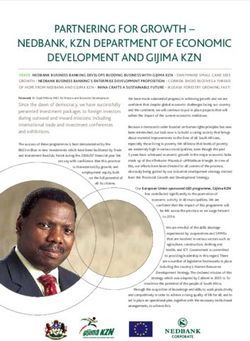 PARTNERING FOR GROWTH - NEDBANK, KZN DEPARTMENT OF ECONOMIC DEVELOPMENT AND GIJIMA KZN
