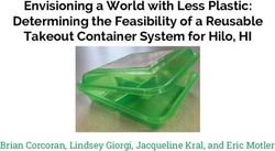 Envisioning a World with Less Plastic: Determining the Feasibility of a Reusable Takeout Container System for Hilo, HI - Brian Corcoran, Lindsey ...