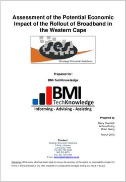 Assessment of the Potential Economic Impact of the Rollout of Broadband in the Western Cape