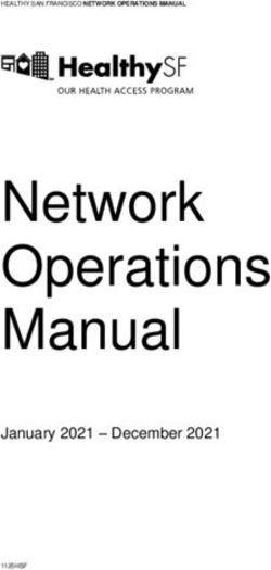 Network Operations Manual - January 2021 - December 2021 - Healthy San Francisco