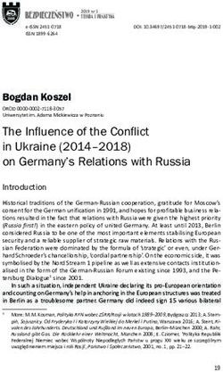 The Infl uence of the Confl ict in Ukraine (2014-2018) on Germany's Relations with Russia