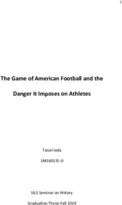 The Game of American Football and the Danger It Imposes on Athletes - 1M160135-0 Taisei Ieda SILS Seminar on History Graduation Thesis Fall 2019 ...