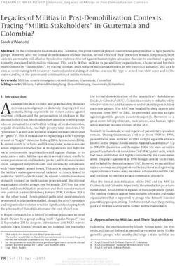 Legacies of Militias in Post Demobilization Contexts: Tracing "Militia Stakeholders" in Guatemala and Colombia?