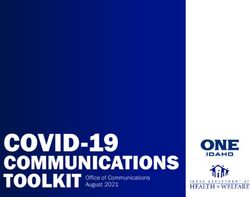 COVID-19 COMMUNICATIONS TOOLKIT Office of Communications - August 2021 - Idaho Coronavirus