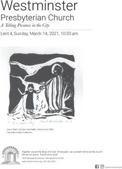 Westminster Presbyterian Church A Telling Presence in the City Lent 4, Sunday, March 14, 2021, 10:30 am