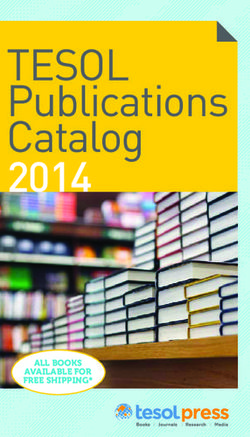 TESOL PUBLICATIONS CATALOG 2014 - ALL BOOKS AVAILABLE FOR FREE SHIPPING