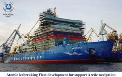 Atomic icebreaking Fleet development for support Arctic navigation
