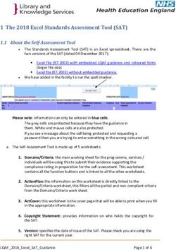 The 2018 Excel Standards Assessment Tool (SAT) 1.1 About the Self-Assessment Tool - NHS library and knowledge services