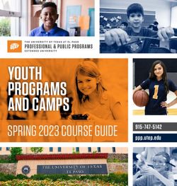 YOUTH PROGRAMS AND CAMPS - SPRING 2023 COURSE GUIDE 915-747-5142 ppp.utep.edu