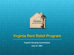 Virginia Rent Relief Program - Virginia Housing Commission July 27, 2021