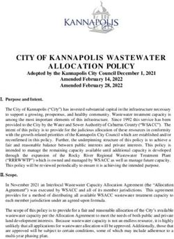 CITY OF KANNAPOLIS WASTEWATER ALLOCATION POLICY