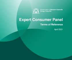 Expert Consumer Panel - Terms of Reference April 2021 - Government of Western Australia