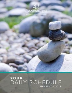 DAILY SCHEDULE MAY 15 - 21, 2019 - Canyon Ranch