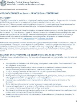 CODE OF CONDUCT for the 2021 CPSA VIRTUAL CONFERENCE