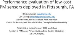 Performance evaluation of low-cost PM sensors deployed in Pittsburgh, PA - EPA