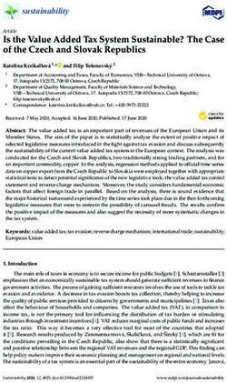 Is the Value Added Tax System Sustainable? The Case of the Czech and Slovak Republics - MDPI