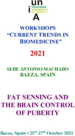 2021 FAT SENSING AND THE BRAIN CONTROL OF PUBERTY - WORKSHOPS "CURRENT TRENDS IN BIOMEDICINE"