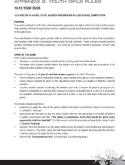 APPENDIX 2: YOUTH GIRLS RULES - 13-15 YEAR OLDS