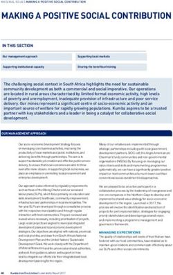 MAKING A POSITIVE SOCIAL CONTRIBUTION - IN THIS SECTION - KUMBA IRON ORE